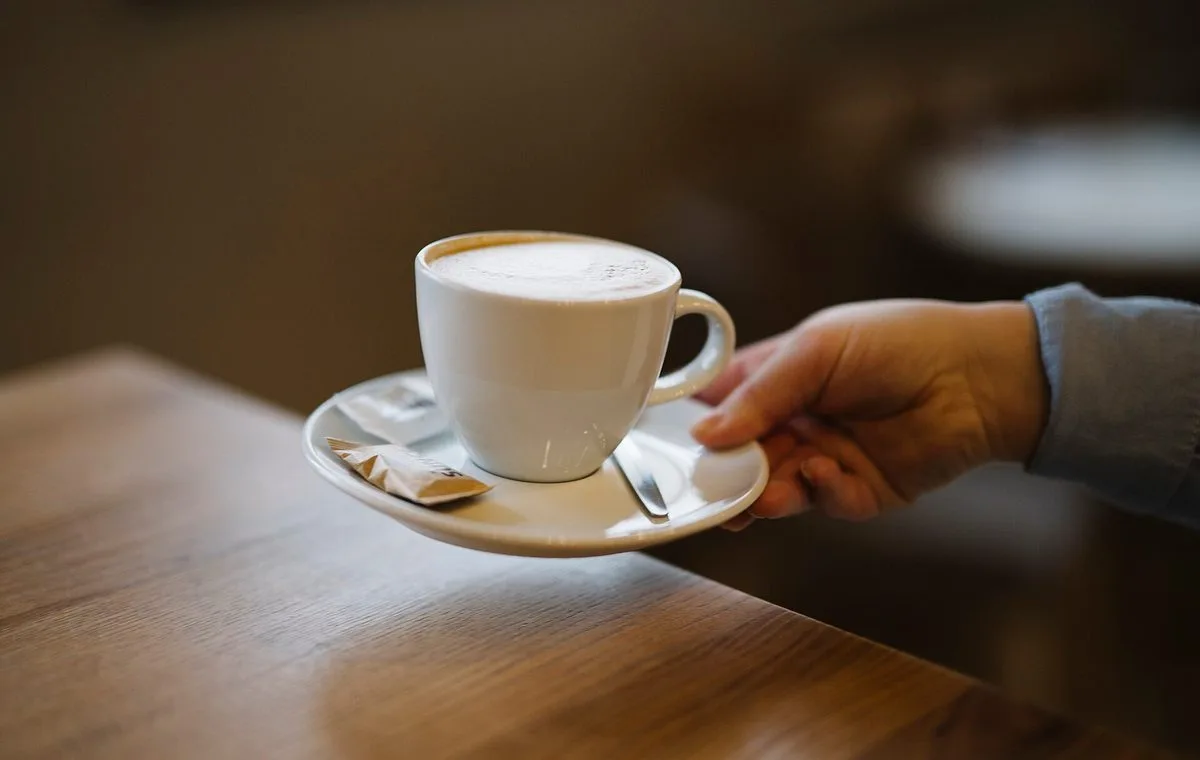 Cup of coffee on a cafe table